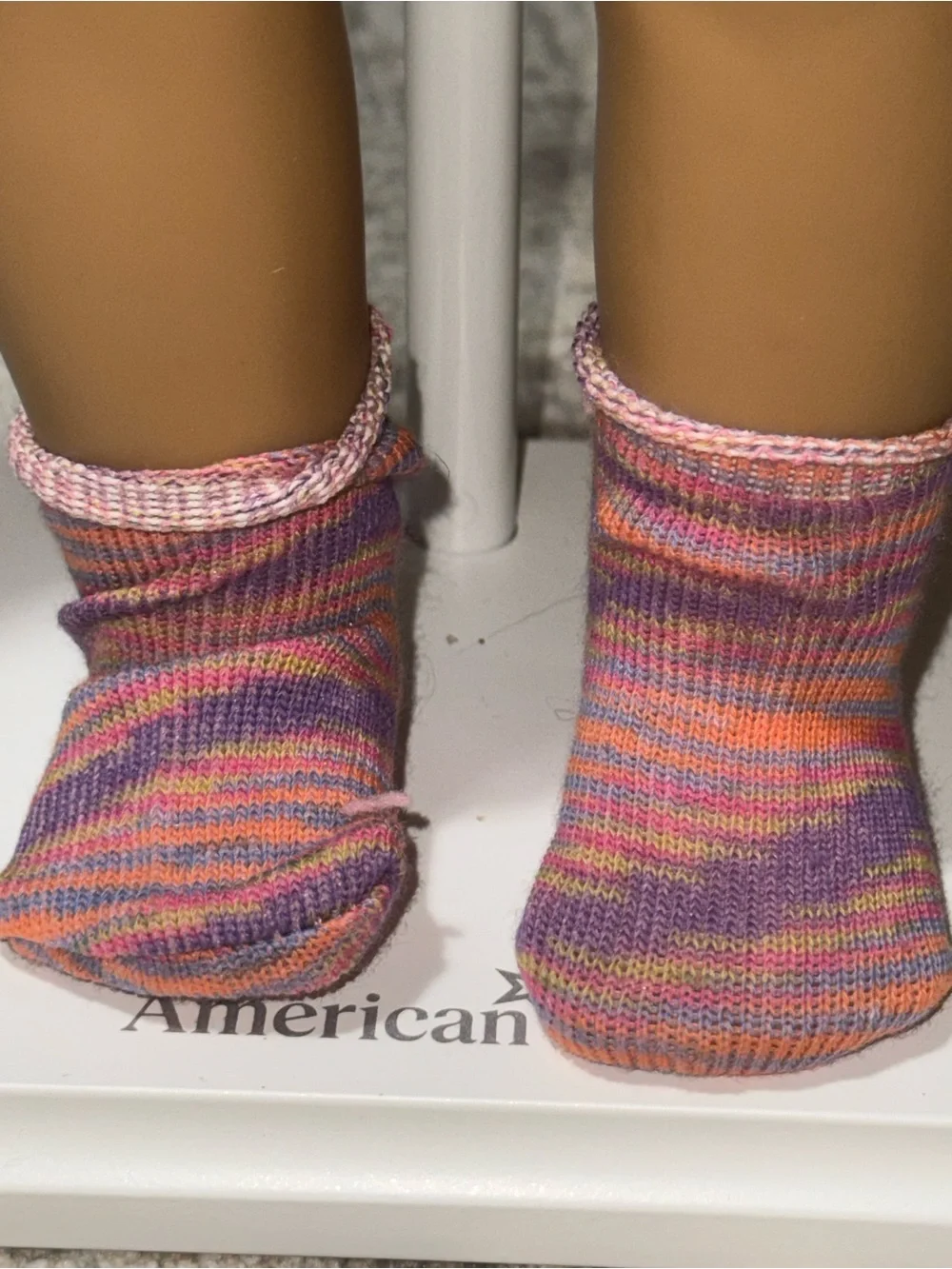 American girl pink purple socks 2 pairs
